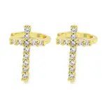 Brass Micro Pave Cubic Zirconia Cuff Earrings