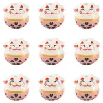 9Pcs Handmade Printed Porcelain Beads