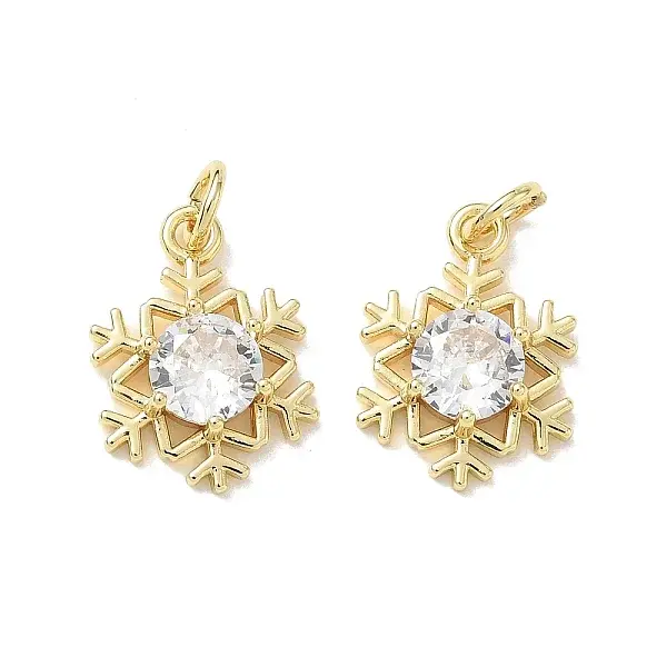 Brass Pave Clear Cubic Zirconia Pendants