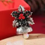 Christmas Theme Zinc Alloy Rhinestone Brooches for Backpack Clothes
