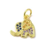 Golden Brass Pave Cubic Zirconia Pendants