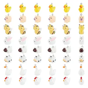 42pcs 7 style  Opaque Resin Pendants