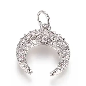 Brass Micro Pave Cubic Zirconia Pendants