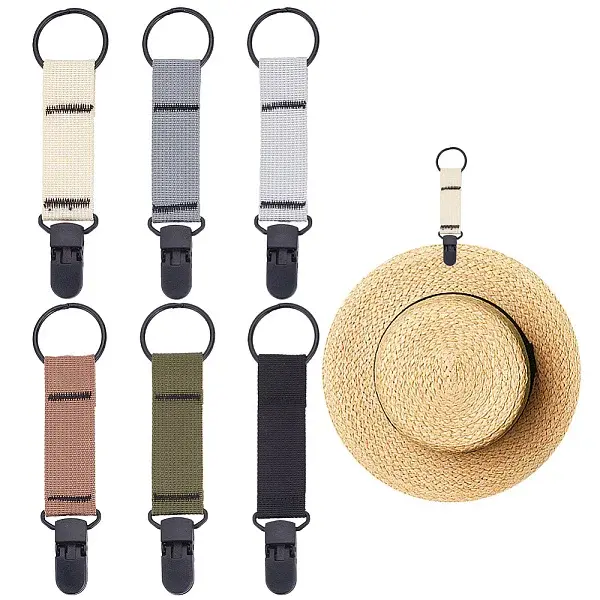 6Pcs 6 Colors Alloy Hat Clip for Travel
