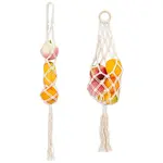 2Pcs 2 Style Hanging Fruit Macrame Basket