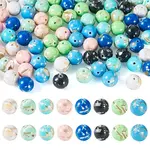 80Pcs 8 Colors Assembled Synthetic Stone and Trochus Shell Beads