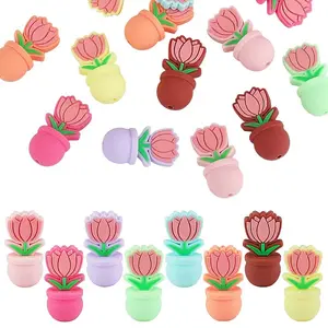 16Pcs 8 Colors Silicone Beads