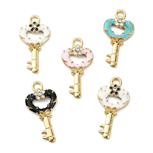 40Pcs 4 Colors Alloy Enamel Pendants
