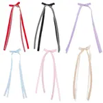 6Pcs 6 Colors Lace Bowknot Polyester Alligator Hair Clips
