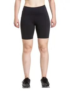 Meatfly dámské biker kraťasy Shorbi Long Black | Černá | Velikost XL