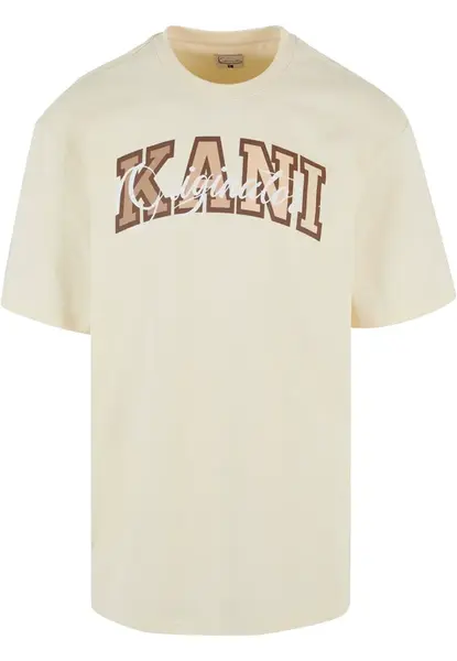 Karl Kani Tričko  krémová / hnedá / biela