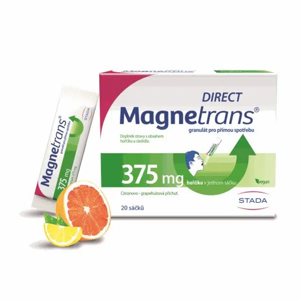 Magnetrans Direct 375 mg, magnesium, rychlé doplnění hořčíku 50 tyčinek granulátu