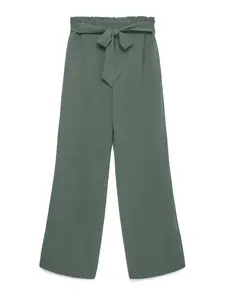 VERO MODA Plisované nohavice 'VMCARLA'  tmavozelená