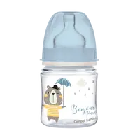 CANPOL BABIES Lahev se širokým hrdlem Bonjour Paris modrá 120 ml