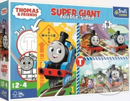 Oboustranné puzzle Mašinka Tomáš a jeho hry SUPER GIANT - puzzle z kategorie 15 - 60 dílků
