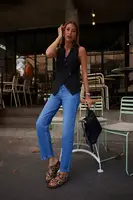 Trendyol modré rovné džíny s vysokým pasem