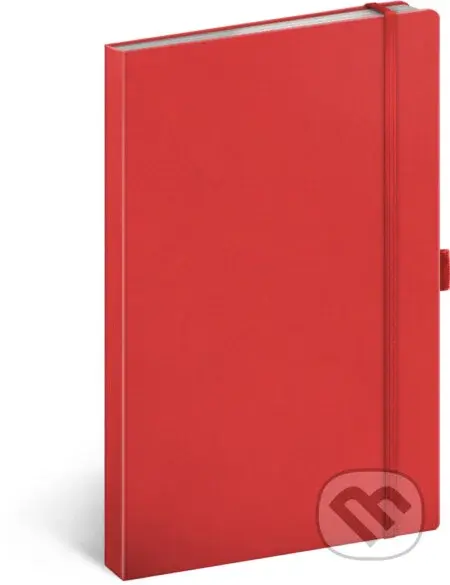 Notes Červený - tečkovaný (s gumičkou na uzavření a poutkem na tužku)