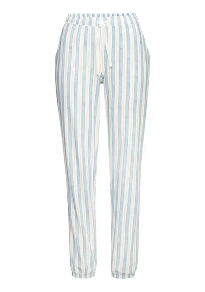 VIVANCE Pyžamové nohavice  pastelovo modrá / svetlomodrá / pastelovo oranžová / šedobiela