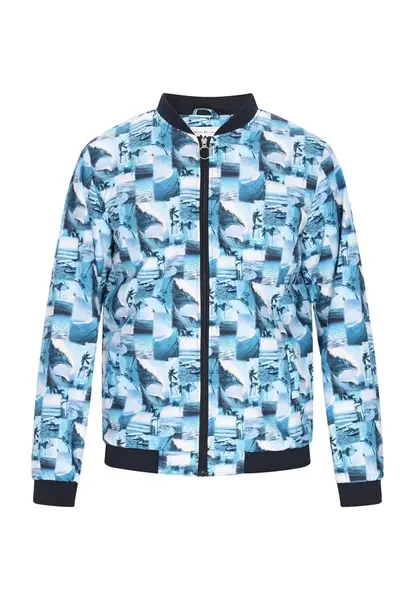 MO Prechodná bunda  modrá / námornícka modrá / modrosivá / biela