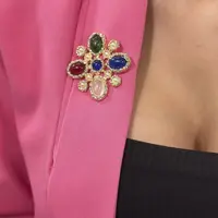 Květinová brož 2 vícebarevná