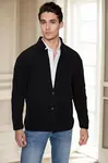 87095 Dewberry Mens Knitwear Cardigan-BLACK