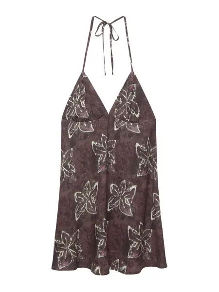 Pull&Bear Letné šaty  fialová / baklažánová / šedobiela