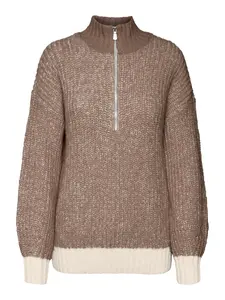 VERO MODA Sveter 'CHIARA'  béžová / hnedá