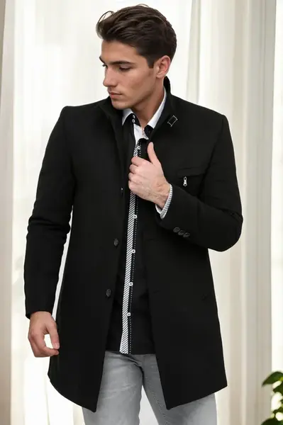 PLT8367 DEWBERRY MEN'S COAT-BLACK-2