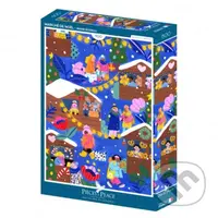 Puzzle Vianočný trh - Marie Boiseau - puzzle z kategorie 500 - 1000 dílků