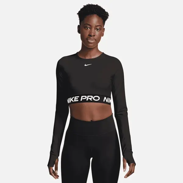 Nike Pro Womens Dri-FIT Cropped Long-Sleeve Top M