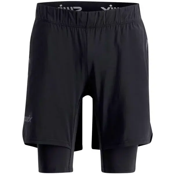 Swix PACE HYBRID Pánske bežecké šortky, čierna, veľkosť