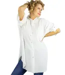 Pri Elegant oversize blouse shirt with stand-up collar ANNA