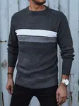 Pánský tmavě šedý svetr s pruhy