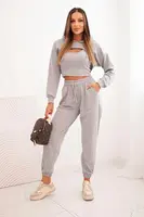 3dílná bavlněná sada šedá