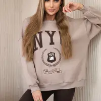 Bavlněný set zateplená mikina + legíny světle béžové