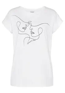 LASCANA Tričko  čierna / biela