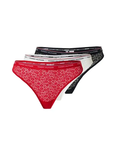 Tommy Hilfiger Underwear Tangá  červená / čierna / biela