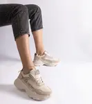 Gemre Beige sneakers with glitter inserts Clorinda