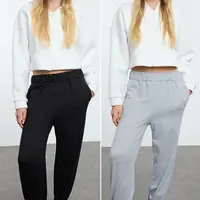Trendyol Black-Grey Melange Basic Jogger Elastic Leg Thin Knitted Sweatpants