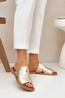 Elegantní Pantofle Z Přírodní Kůže Na Plochém Podpatku Zazoo