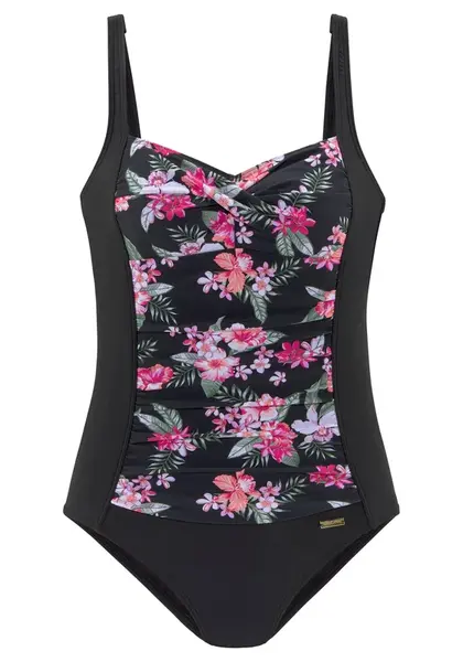 LASCANA Jednodielne plavky  zelená / ružová / čierna