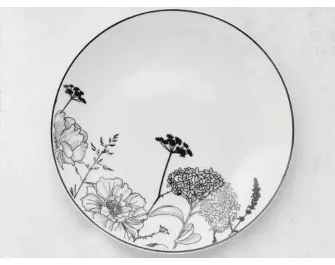 Hlboký tanier Luna Black Flower, 27 cm%