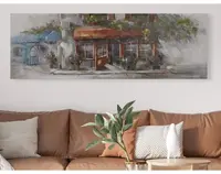 Ručne maľovaný obraz Domček 150x50 cm, výrazná štruktúra%