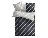 Obliečky Estella 200x200 cm, pruhované modro-šedé, renforcé%