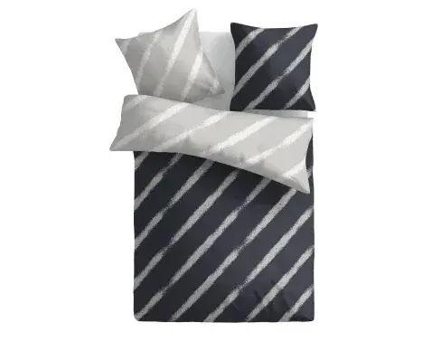 Obliečky Estella 200x200 cm, pruhované modro-šedé, renforcé%