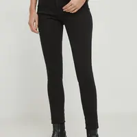 Rifle Pepe Jeans SKINNY JEANS HW SPARKLE dámske, čierna farba, PL204606
