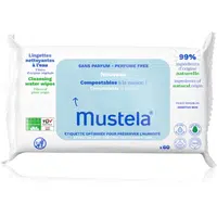 Mustela Compostable at Home Cleansing Wipes Perfume Free čistiace utierky bez parfumácie pre deti od narodenia 60 ks