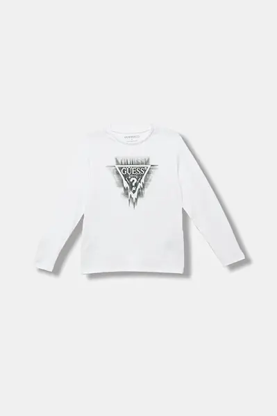 Detská bavlnená košeľa s dlhým rukávom Guess