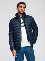 Ombre Men's quilted jacket with two fasteners - navy blue
