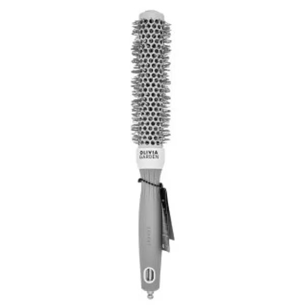 Olivia Garden Expert Blowout Speed Round Brush Wavy Bristles White & Grey 25 mm kefa na vlasy